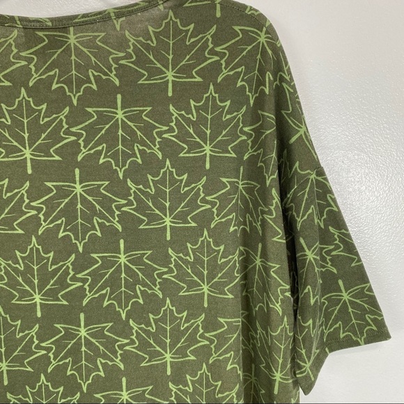 LuLaRoe Irma Green Leaf Print Tunic Top Small - Picture 5 of 9